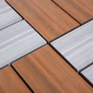 Eco-friendly outdoor WPC ECP Deck Tiles Anti-slip Plastic DIY Flooring